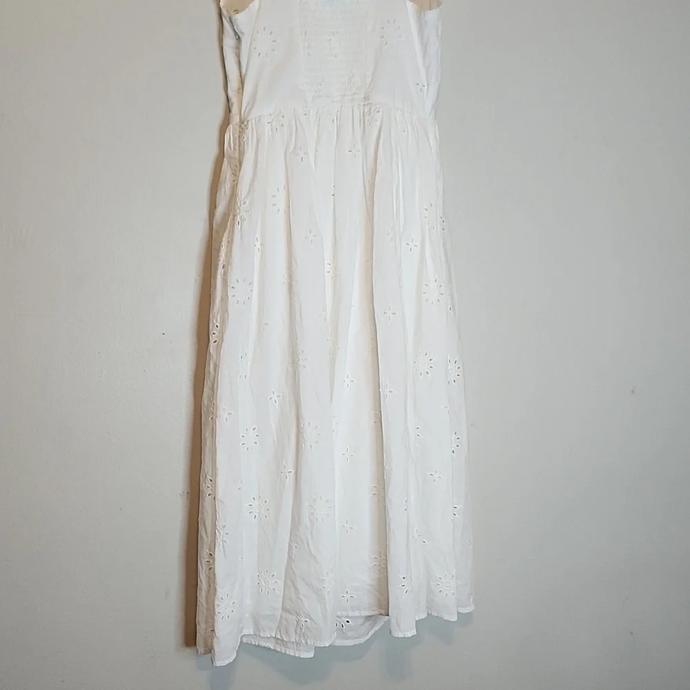 J. Crew White Eyelet Midi Dress